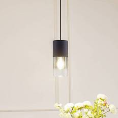 Lindby Hänglampa Svante 1 Lampa Svart Glas Ø 10 cm Pendellampa