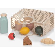 Beige Shopping Basket & Play Food Set 23 cm
