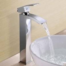 Silver Basin Taps Nes Home Arke Waterfall High Rise Basin Mixer Tap Silver