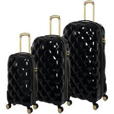 IT Luggage Black Suitcase Sets IT Luggage St Tropez Trois Black 3Pc Suitcase Set