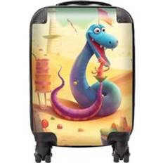 Yellow Suitcases Warren Reed Snake On A Beach Holiday Suitcase Small