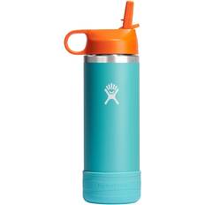 Stainless Steel Water Bottle Hydro Flask Kids' Wide Mouth Straw Cap 18 oz