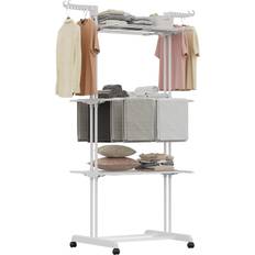 Foldable Clothes Drying Rack 4-Tier Airer - White