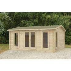 Large Cabins Forest Garden Rushock Log Cabin Double Glazed 5000mm x 4000mm (Building Area )