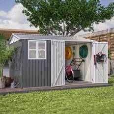 Garden shed 10 x10 Birchtree Steel Apex Garden Shed Tool Equipment Organize 10 x 10 Ft (Building Area )
