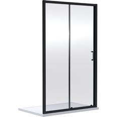 Matt Black Single Sliding Shower Door 1400mm 196.2 x 4.5 x 87cm
