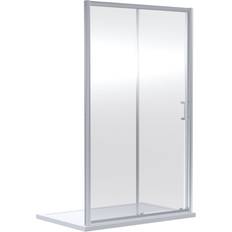 Chrome Single Sliding Shower Door 120cm Silver 196.2 x 4.5 x 77cm