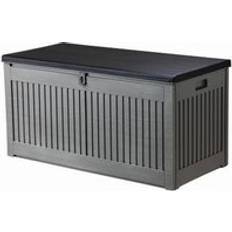 Plastic Deck Boxes Green Blade 72 Gallon 327L Outdoor Plastic Storage Box & Seat