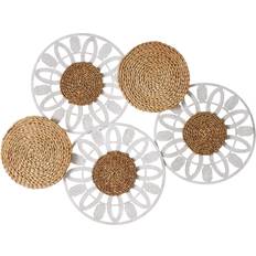 Fiber Väggdekorationer BigBuy Home Vit Naturlig Väggdekoration 87 x 3,5 x 68 cm Väggdekor