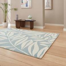 Catherine Lansfield Sorral Leaves Rug Blue