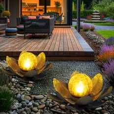 Gartenschmuck Globo 2er Set LED Solarleuchte 25 cm