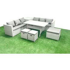 Garden & Outdoor Furniture Fimous Rattan Garden Furniture 9 Seater Outdoor Lounge Set