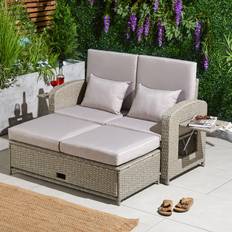 Garden & Outdoor Furniture VonHaus Reclining Garden Sofa 3 in 1 Outdoor Lounge Set