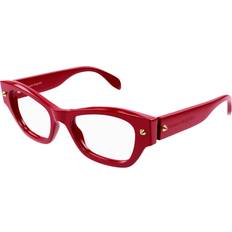 Glasögon & Läsglasögon Alexander McQueen Damen AM0429O 004 Rahmen Acetat Rot Cat Eye