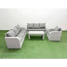 Garden & Outdoor Furniture Fimous 7 Seater Poly Rattan Garden Sofa Outdoor Lounge Set