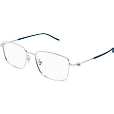 Glasögon & Läsglasögon Montblanc Herren MB0140OK 007 Rahmen Metall Silber Quadratisch