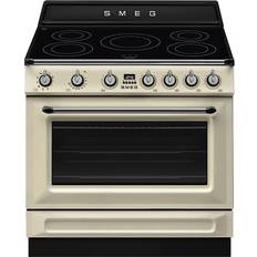 90cm - Vit Induktionsspisar Smeg Victoria TR90IM Induktionsspis 90 cm Creme Vit