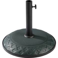 Green Parasol Bases International Caravan Compound Resin Basket Weave Umbrella Stand Dark Green