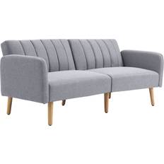 Homcom Bäddsoffor Homcom Bäddsoffa 2-sits Tyg Grå 173 x 75 x 73 cm Soffa