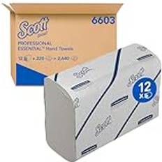 Hand Towel Narrow-Fold White 12 Pack of 220 Sheets