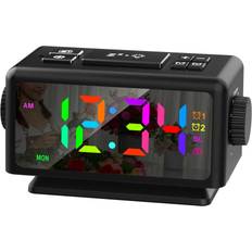 Alarm Clocks Greenzech Black RGB Digital Alarm Clock