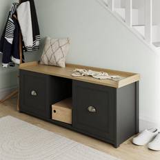 Lancaster 2 Door Bench Black Shoe Rack