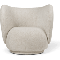 ferm LIVING Rico Swivel Soft Bouclé Off-White Melange Loungestol 76.5cm