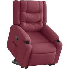 vidaXL Reclinerfåtölj Med Uppresningshjälp Vinröd Tyg Fåtölj