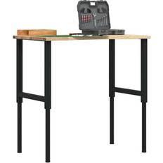 vidaXL Arbetsbänk 100 x 60 x 71,5-98 cm Massiv Ek