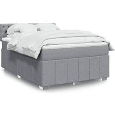 140cm Sängpaket vidaXL Ramsäng Med Madrass Ljusgrå 140x190 cm Sängpaket