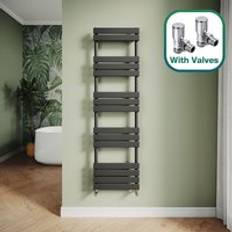 Heated Towel Rails Elegant Modern Central Heating Towel Rail 1600 x 450 mm Black
