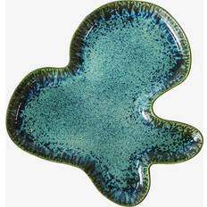 HKliving Flata tallrikar HKliving Shell Teal Blå Flat tallrik