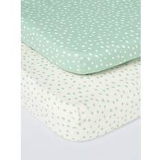 John Lewis Anyday Spots Baby Sheet Pack of 2
