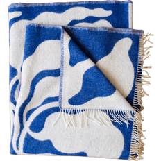 Fine Little Day Filtar Fine Little Day Leaves Pläd 130x220 cm Blue-white Filt Blå