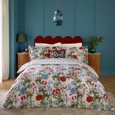 Red Duvet Covers Paoletti Ishana Floral Set One Size Duvet Cover Red, Blue