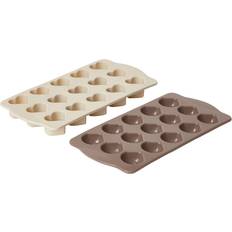 Chokladformar Silikon 2-pack Hjärtan Snäckor Brun