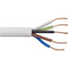 Zexum 1mm 5 Core White Cable Flexible 3185Y 5 Meter