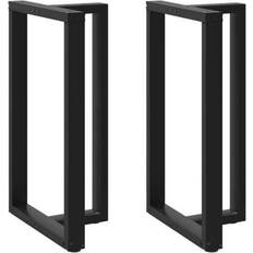vidaXL Black T-Shaped Bar Legs 2 pcs Table Leg