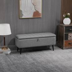 Ottoman bench with storage Homcom Ottoman with Flip Top Storage Bench