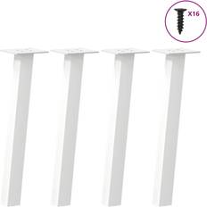 vidaXL Sofabordben 4 Stk 42 cm Stål Hvid Bordben 4stk