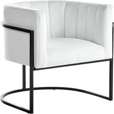 Beliani Larvik II Velours Blanc Fauteuil