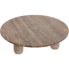 Marble Interior Details Home ESPRIT Scandinavian Brown Marble Centerpiece 30 x 30 x 8 cm Decorative Item