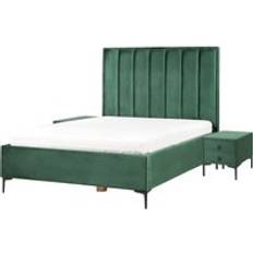Sänkypaketit Beliani Bedroom Set Sezanne 140 x 200 cm Velvet Dark Green