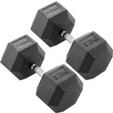 Rubber Dumbbells York 37.5kg Commercial Rubber Hex Dumbbells