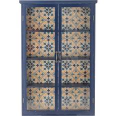 Bloomingville Blu Legno Di Abete 81 x 122 x 22 cm Vetrina in vetro