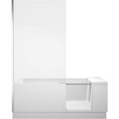 Bathtubs Duravit Shower Bath Shower Bath Badewanne mit Tür Klarglas Ecke links DuroCast Plus Weiß Matt 700403000000000