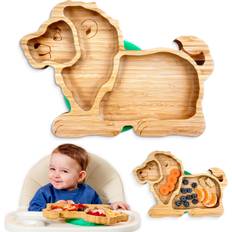 Bambam Bamboo Divided Suction Plate Lion