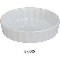 White Pie Dishes Yanco BK-605 5.5 oz Porcelain Quiche Pack of 24 Pie Dish