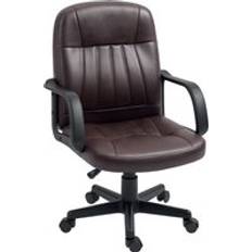 Homcom Brown Chairs Homcom PU Leather Dark Brown Office Chair