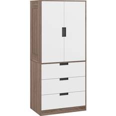Homcom Brown Wardrobes Homcom 2 Door Brown Wardrobe
